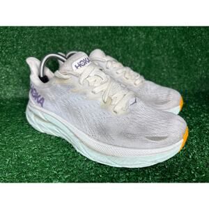Hoka One One Clifton 8 Womens 8.5 Shoe White Running Sneaker Walking 119394 BDBW